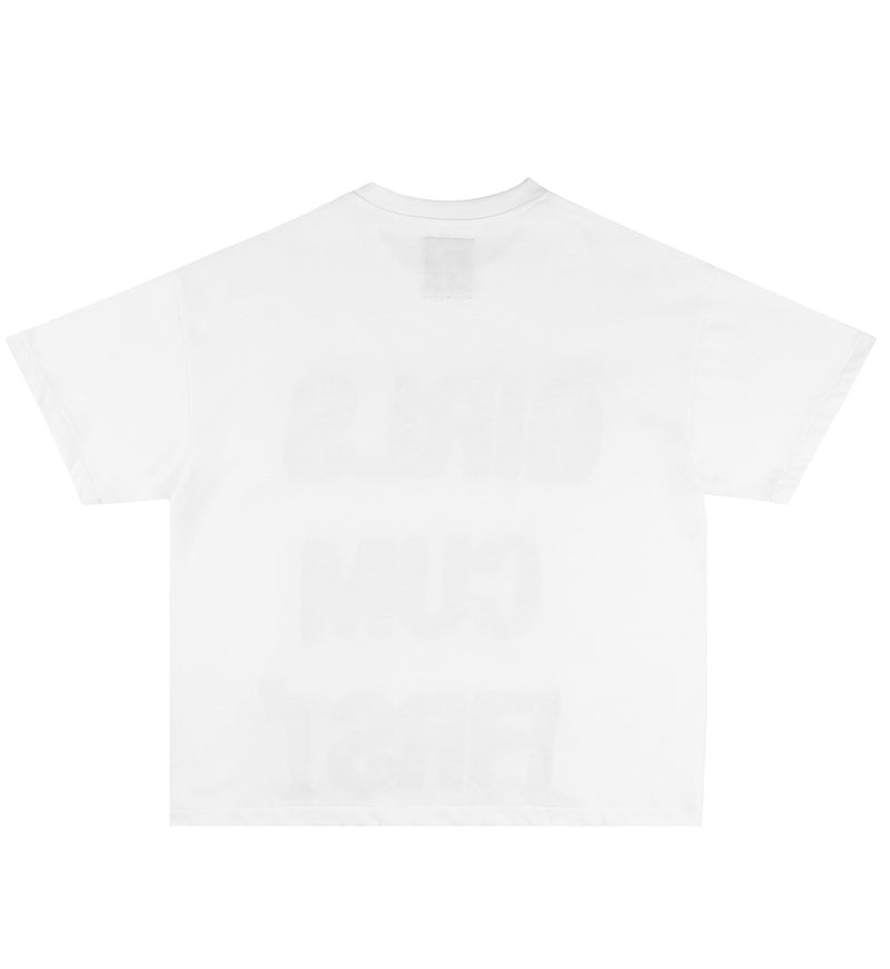 Girls Cum First Boxy T – White